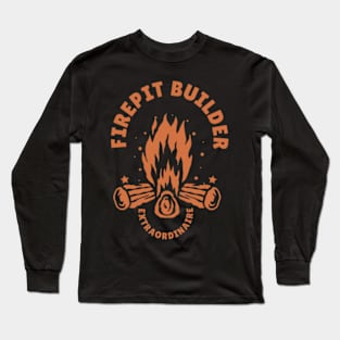 Campfire Camping Retro Firepit Builder Hiking Adventure Trip Long Sleeve T-Shirt